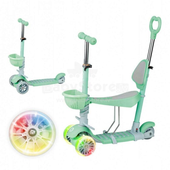 Qkids ILI Scooter Art.HUBA00014 Green Детский самокат 3 в 1