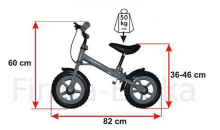 Vaikiškas motoroleris „BabyMix Purple 888G Brake Balance Bike“ su matiniu rėmeliu 12 '' ir stabdžiais